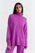 Violet Wool-Cashmere Relaxed Rollneck Sweater