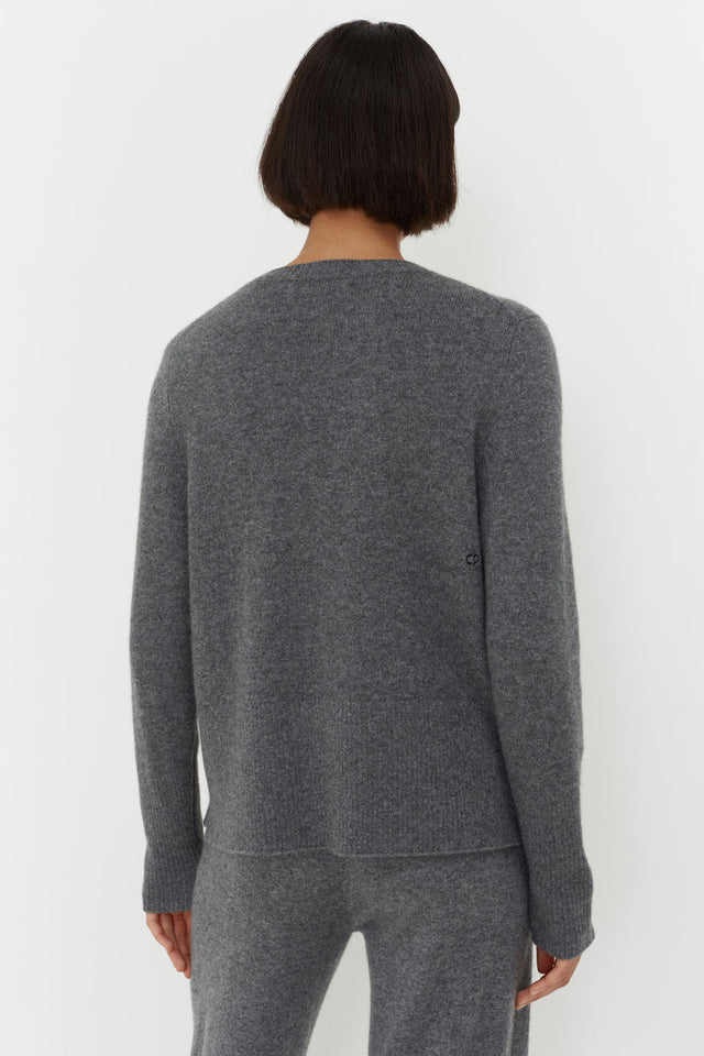 Grey Cashmere Boxy Sweater image 4