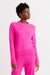 Fuchsia Wool-Cashmere Cropped Sweater