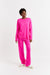 Fuchsia Wool-Cashmere Wide-Leg Track Pants