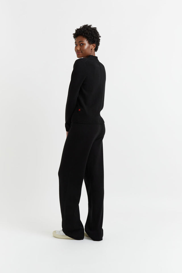 Black Wool-Cashmere Cropped Sweater image 3