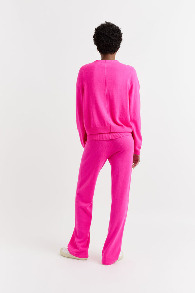 Fuchsia Wool-Cashmere Cropped Cardigan image 3