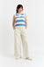 Blue Wool-Cashmere Striped Tank