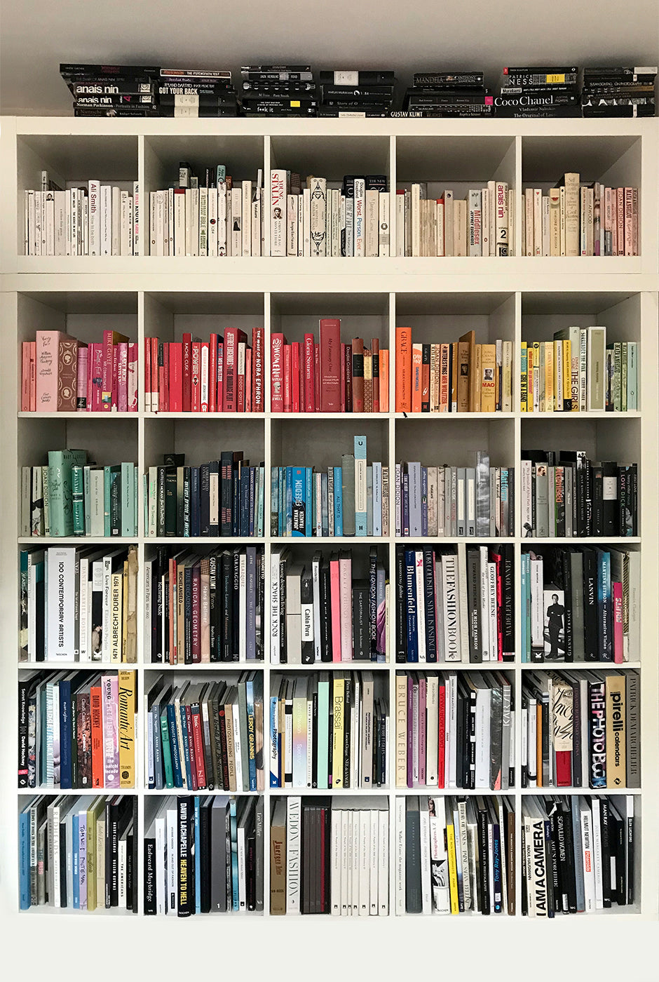 Laura's rainbow-styled bookcase