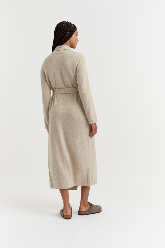 Oatmeal Wool-Cashmere Dressing Gown image 2