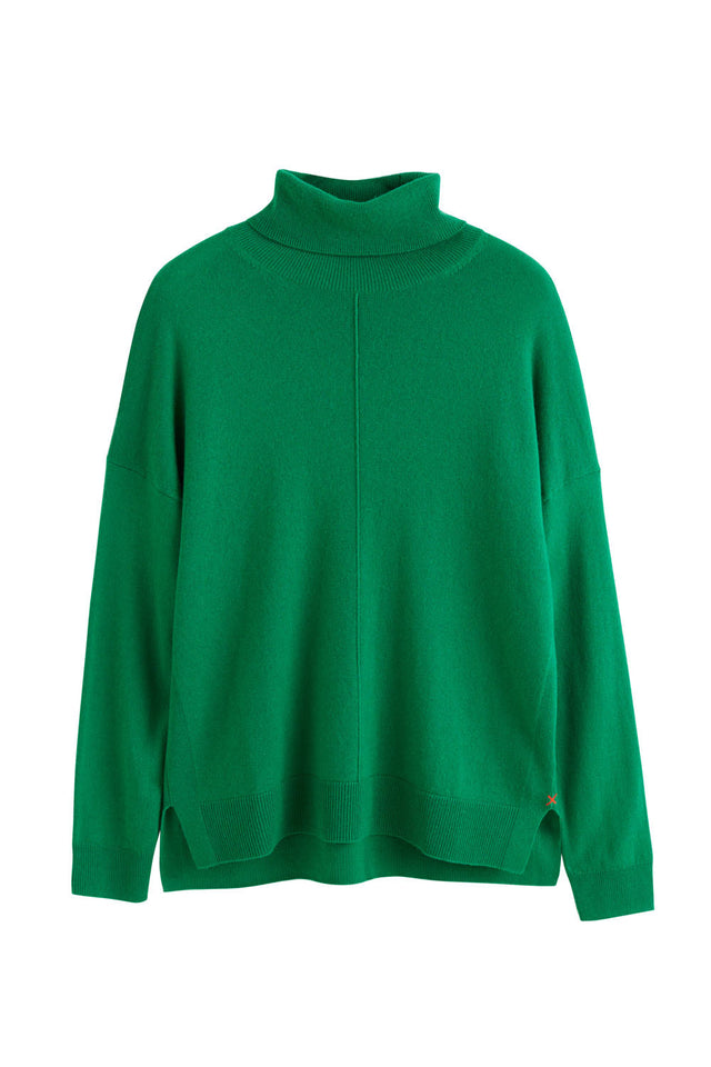 Forest-Green Wool-Cashmere Relaxed Rollneck Sweater image 2