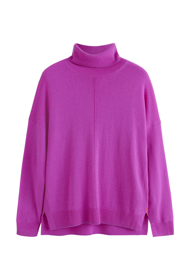 Violet Wool-Cashmere Relaxed Rollneck Sweater image 2