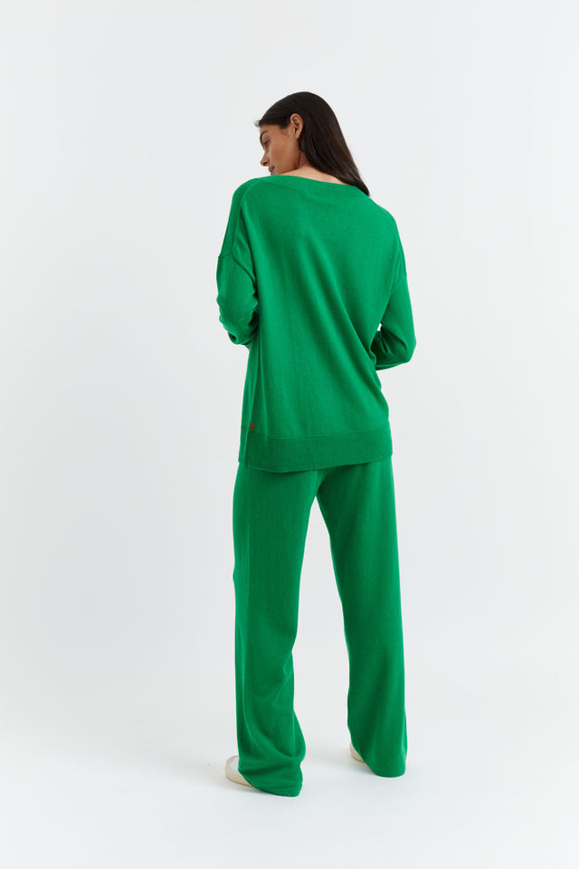 Forest-Green Wool-Cashmere Slouchy Sweater image 3