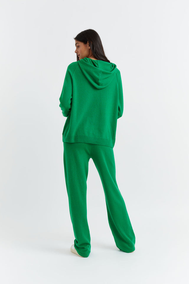 Forest-Green Wool-Cashmere Wide-Leg Track Pants image 3
