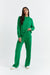 Forest-Green Wool-Cashmere Wide-Leg Track Pants