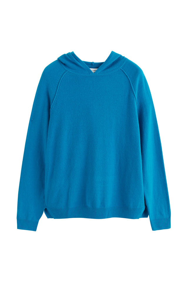 Teal Wool-Cashmere Boxy Hoodie image 2