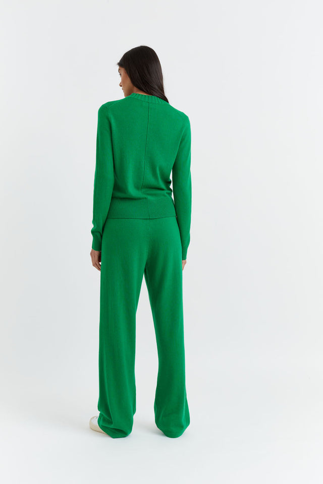 Forest-Green Wool-Cashmere Cropped Sweater image 3