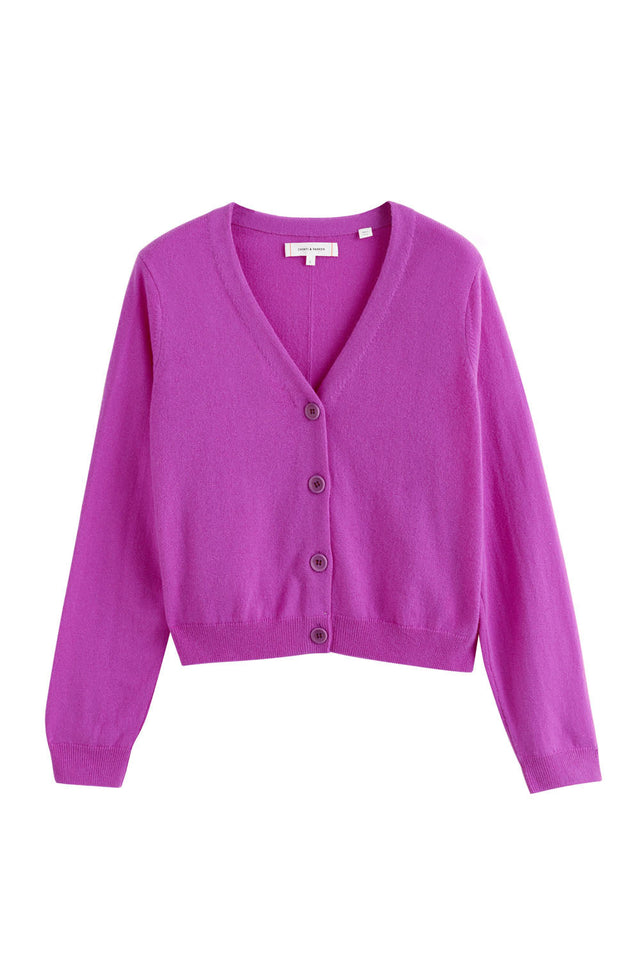 Violet Wool-Cashmere Cropped Cardigan image 2