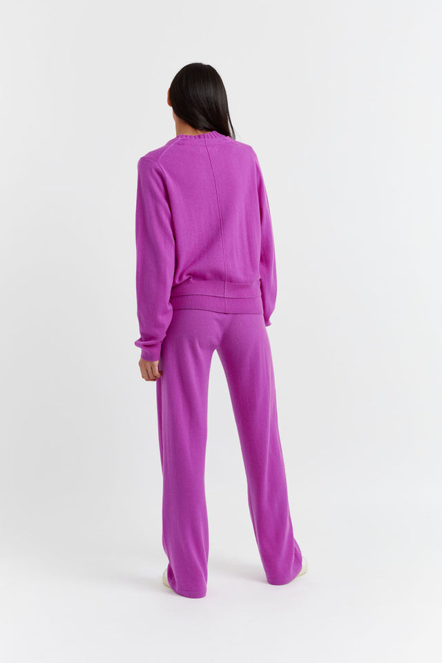 Violet Wool-Cashmere Cropped Cardigan image 3