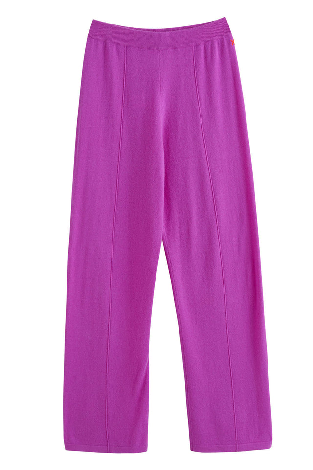 Violet Wool-Cashmere Wide-Leg Track Pants image 2