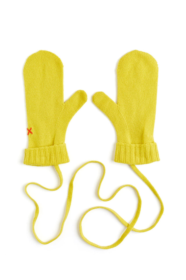 Yellow Wool-Cashmere Mittens image 2