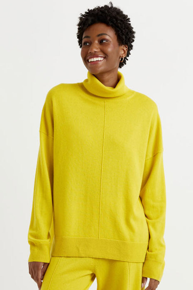 Yellow Wool-Cashmere Rollneck Sweater image 1