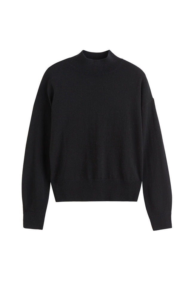 Black Wool-Cashmere Bell Sleeve Sweater image 2