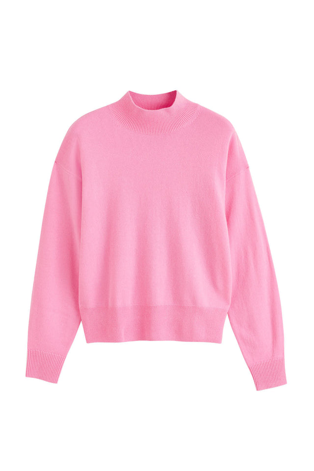 Flamingo-Pink Wool-Cashmere Bell Sleeve Sweater image 2