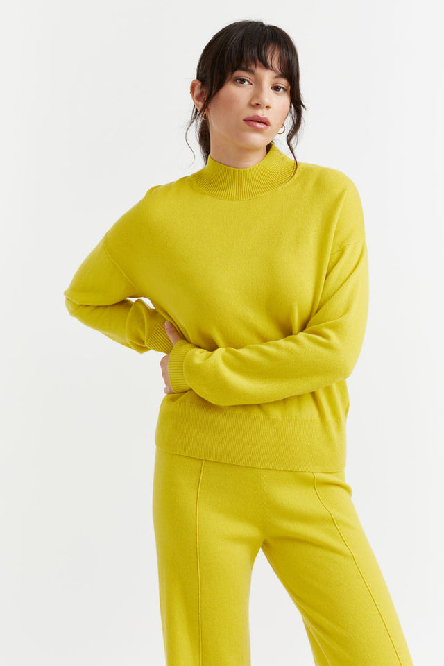 Yellow Wool-Cashmere Bell Sleeve Sweater image 1