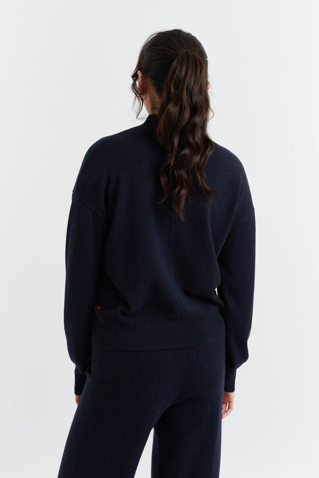 Black Wool-Cashmere Bell Sleeve Sweater image 3