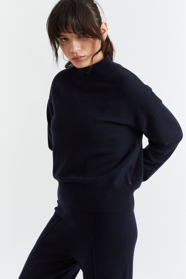 Black Wool-Cashmere Bell Sleeve Sweater image 1