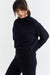 Navy Wool-Cashmere Bell Sleeve Sweater