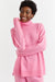 Flamingo-Pink Wool-Cashmere Rollneck Sweater