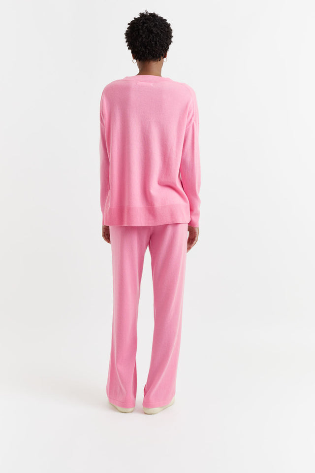 Flamingo-Pink Wool-Cashmere Slouchy Sweater image 3