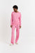 Flamingo-Pink Wool-Cashmere Wide-Leg Track Pants
