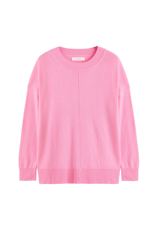 Flamingo-Pink Wool-Cashmere Slouchy Sweater image 2