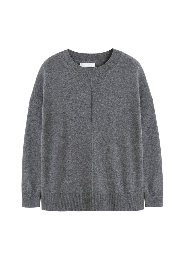 Dark-Grey Wool-Cashmere Slouchy Sweater image 2
