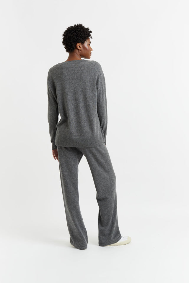 Dark-Grey Wool-Cashmere Slouchy Sweater image 3