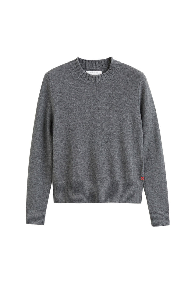 Dark-Grey Wool-Cashmere Cropped Sweater image 2