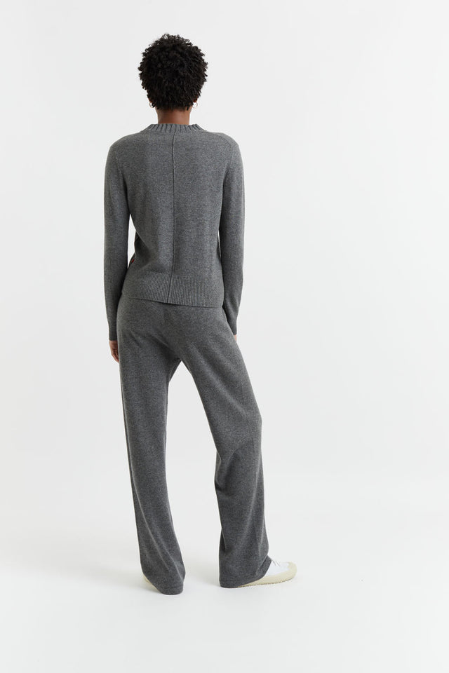 Dark-Grey Wool-Cashmere Cropped Sweater image 3
