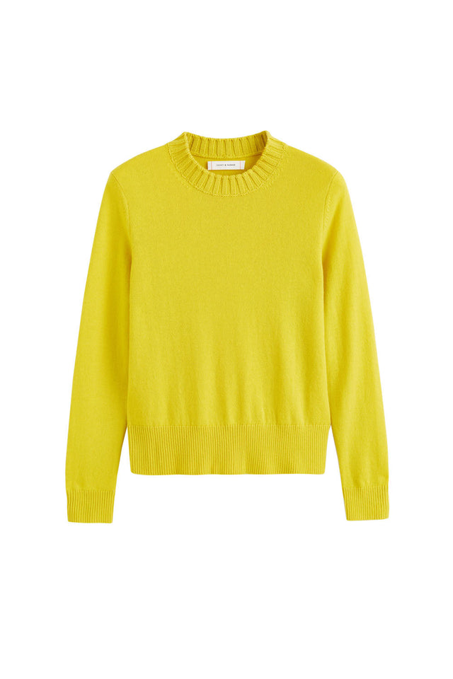 Yellow Wool-Cashmere Cropped Sweater image 2