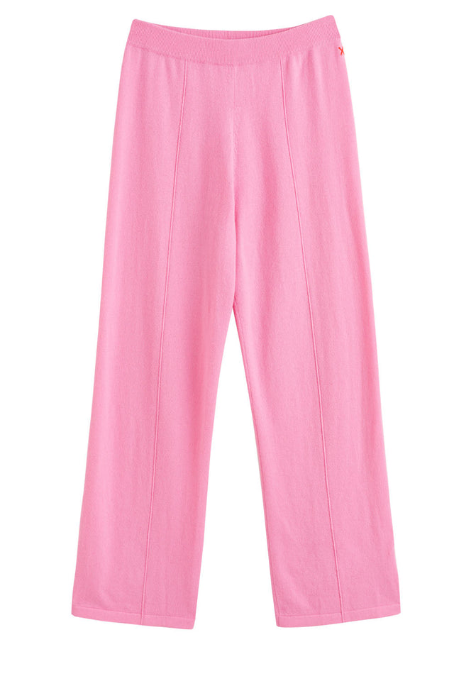 Flamingo-Pink Wool-Cashmere Wide-Leg Track Pants image 2