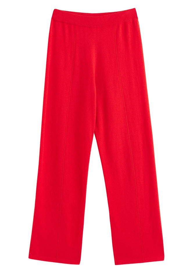 Bright-Red Wool-Cashmere Wide-Leg Track Pants image 2