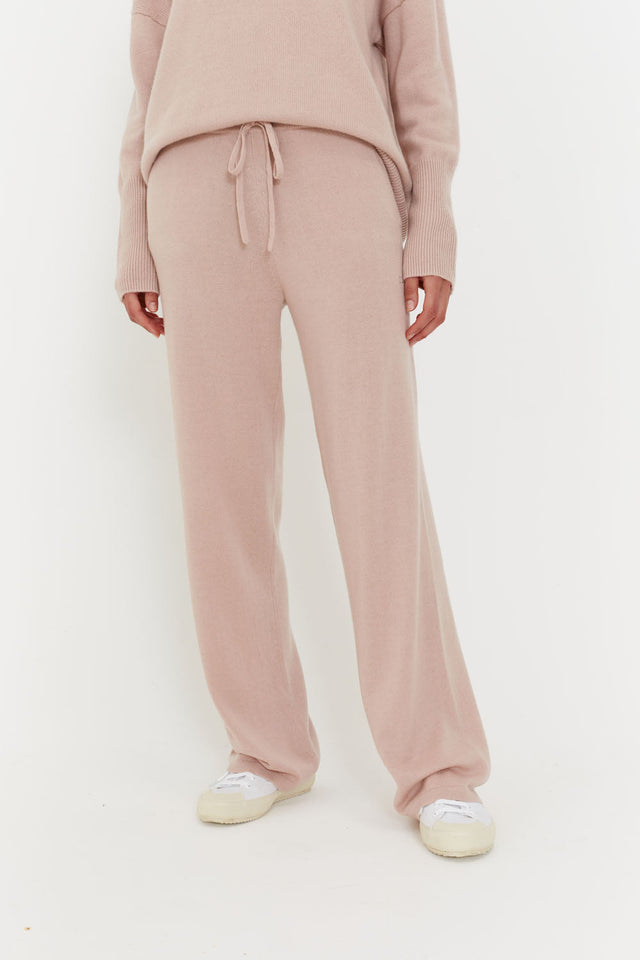 Powder-Pink Cashmere Wide-Leg Pants image 2