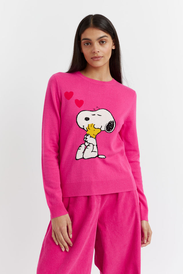 Fuchsia Snoopy Love Wool-Cashmere Sweater image 1
