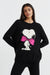 Black Snoopy Bow Wool-Cashmere Sweater