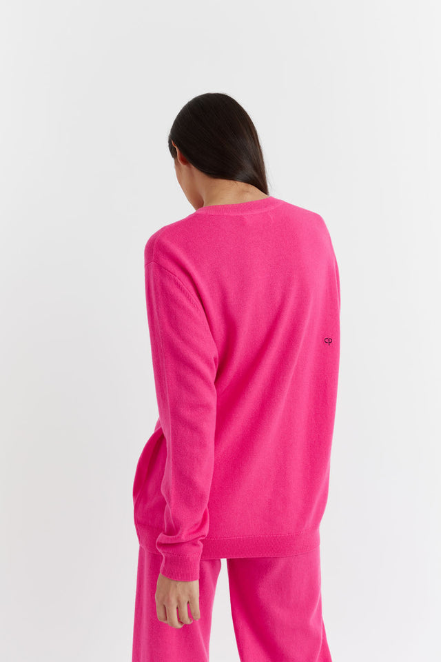 Fuchsia Snoopy Bow Wool-Cashmere Sweater image 3