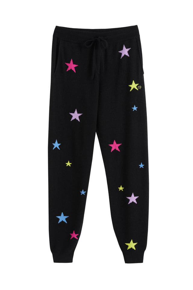 Black Wool-Cashmere Star Track Pants image 2