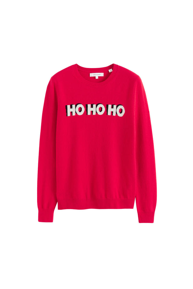 Red Wool-Cashmere Ho Ho Ho Christmas Sweater image 2