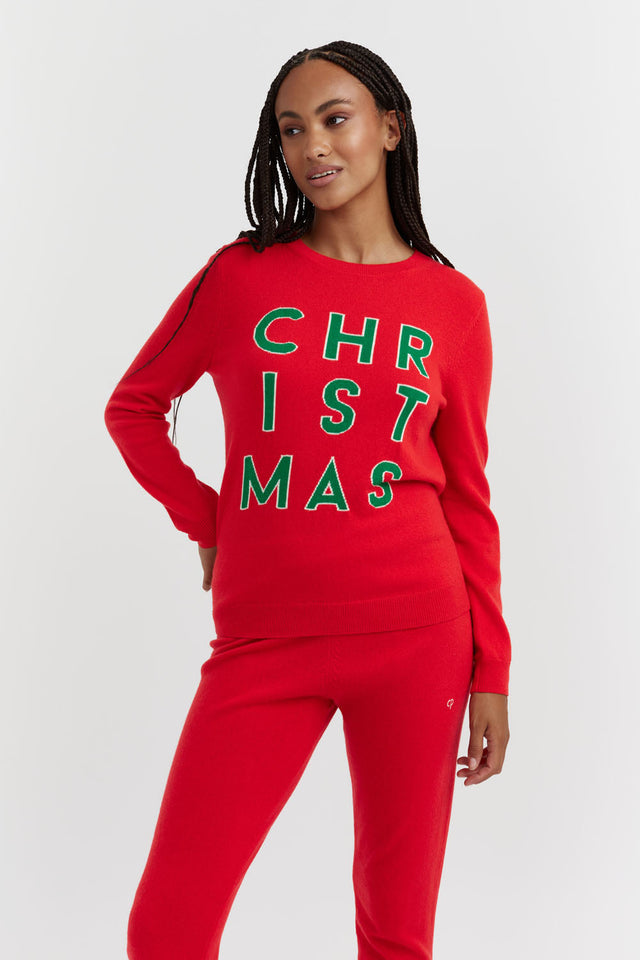 Red Wool-Cashmere Christmas Sweater image 1