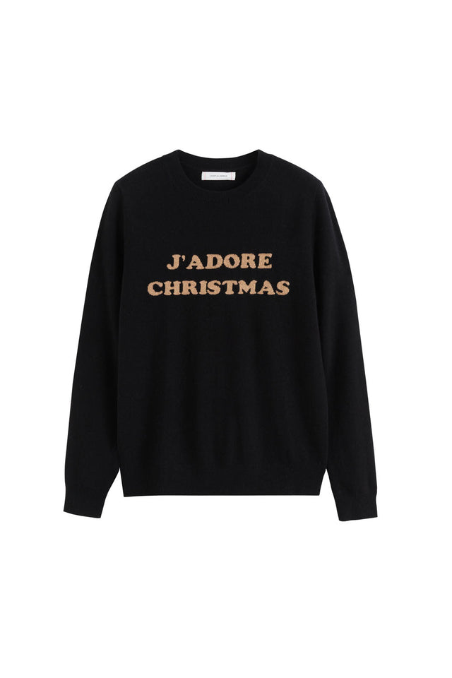 Black Wool-Cashmere J'adore Christmas Sweater image 2