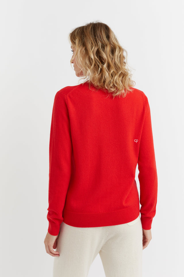 Red Wool-Cashmere J'Adore Christmas Sweater image 3
