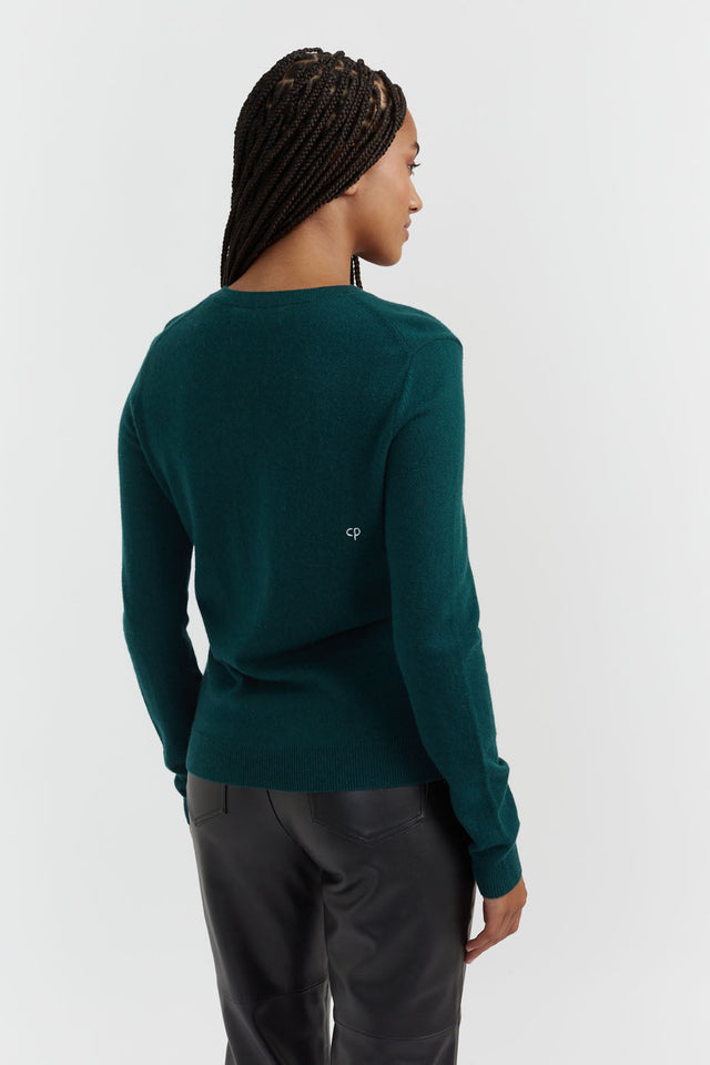 Green Wool-Cashmere Merry Christmas Sweater image 3