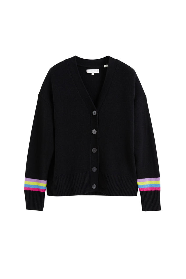 Black Wool-Cashmere Varsity Cardigan image 2