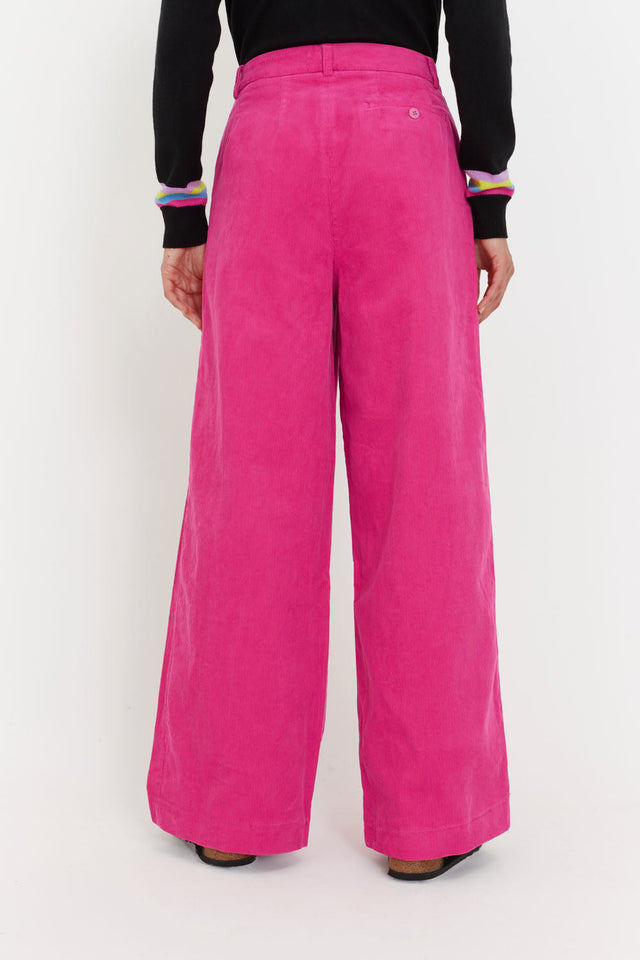 Fuchsia Corduroy Relaxed Trousers image 3